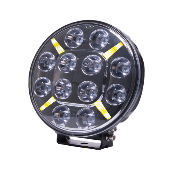 Round-LED-Spot-Lamp-with-Amber-or-Clear-Position-Lamp-Front-View-Amber-Part-No-1001-1620